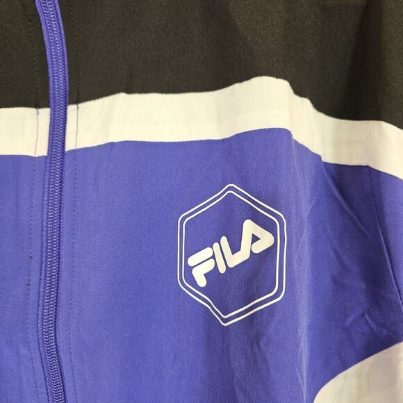 Fila Sanz Wind Full Zip Windbreaker Jacket - Purple/Black/White - Men's Size M - Picture 4 of 7